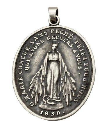 Antique Silver Religious Medal Vachette